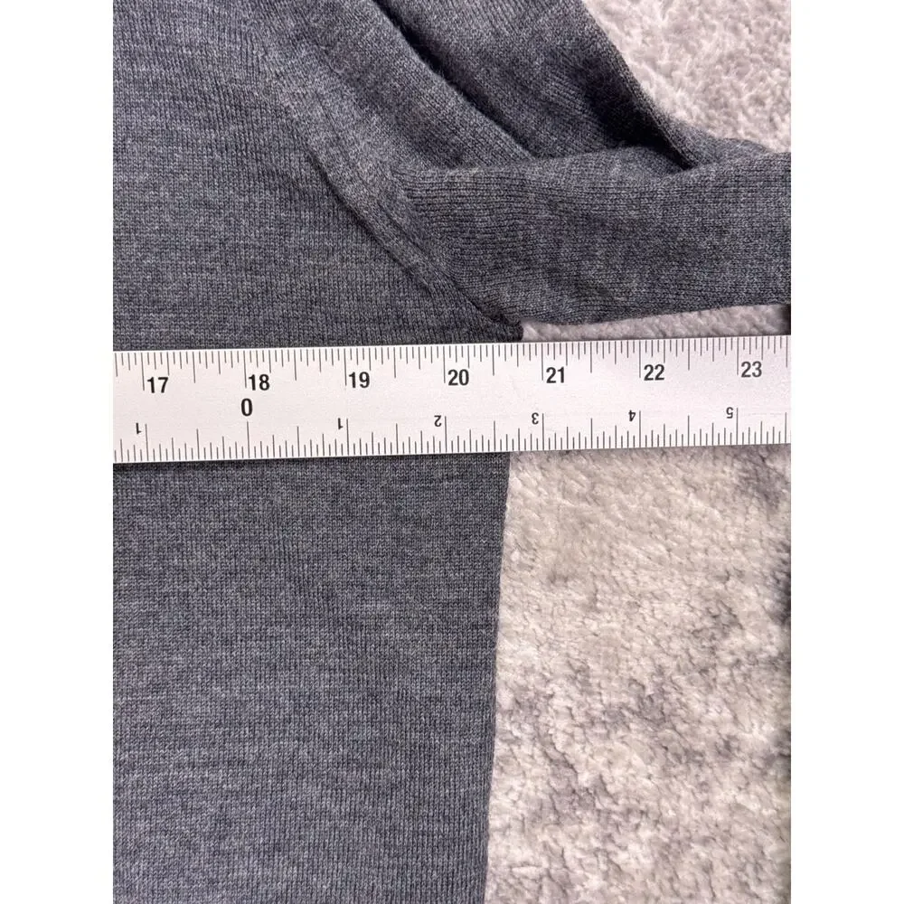 Reiss 1/4 Zip Sweater Large Mens Gray Merino Wool Long Sleeve Pullover